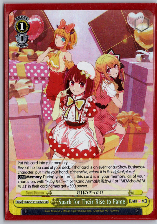 Spark for Their Rise to Fame (SR)