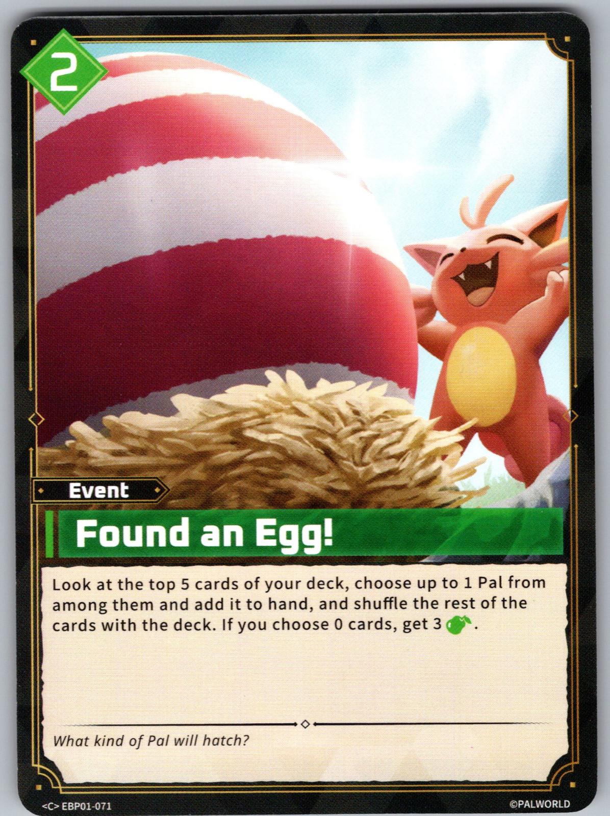 Found an Egg! EBP01-071 C Palworld Dawn of Palpagos Near Mint