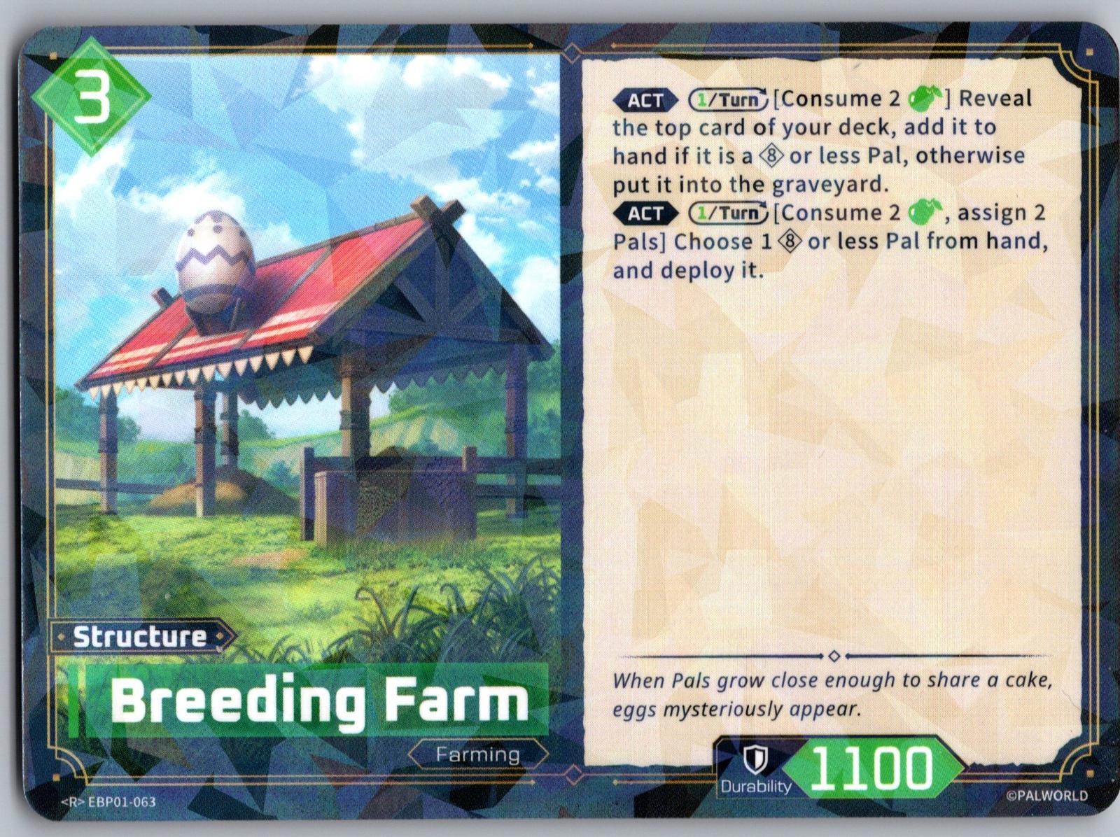Breeding Farm EBP01-063 R Palworld Dawn of Palpagos Near Mint