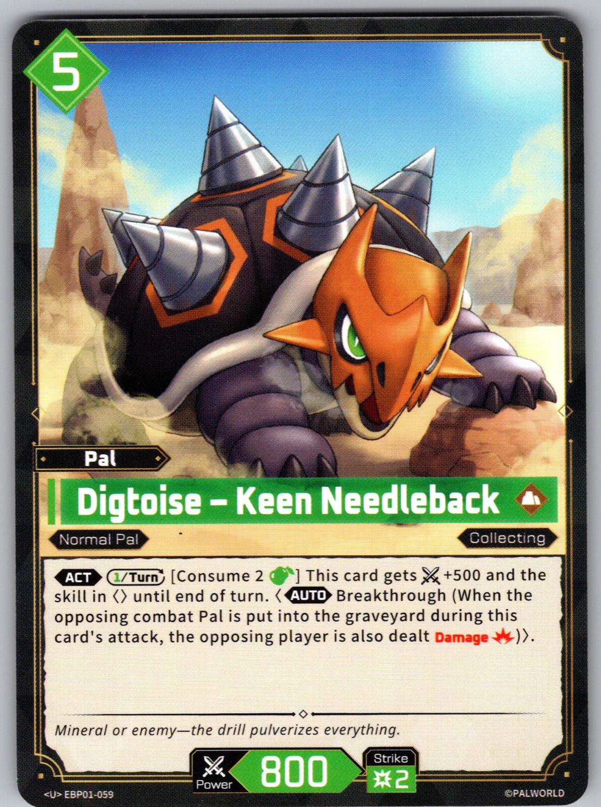 Digtoise – Keen Needleback EBP01-059 U Palworld Dawn of Palpagos Near Mint