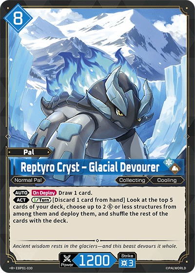 Reptyro Cryst – Glacial Devourer EBP01-030 R Palworld Dawn of Palpagos Near Mint