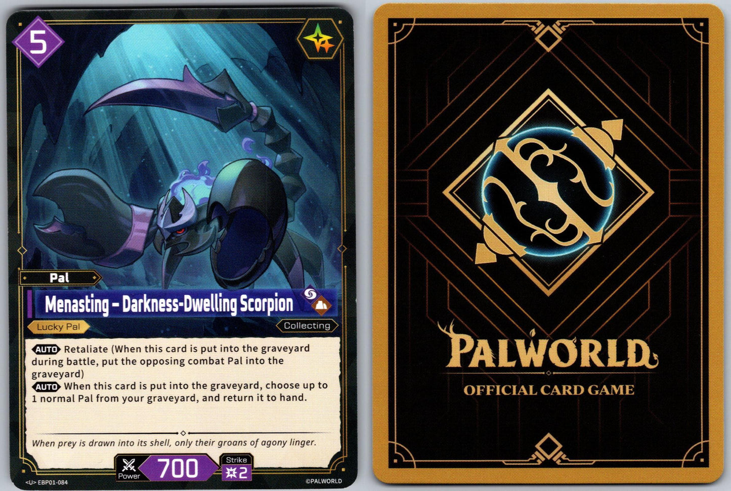 Menasting – Darkness-Dwelling Scorpion EBP01-084 U Palworld Dawn of Palpagos NM
