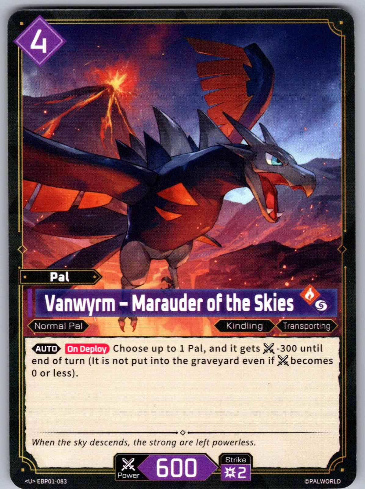 Vanwyrm – Marauder of the Skies EBP01-083 U Palworld Dawn of Palpagos Near Mint