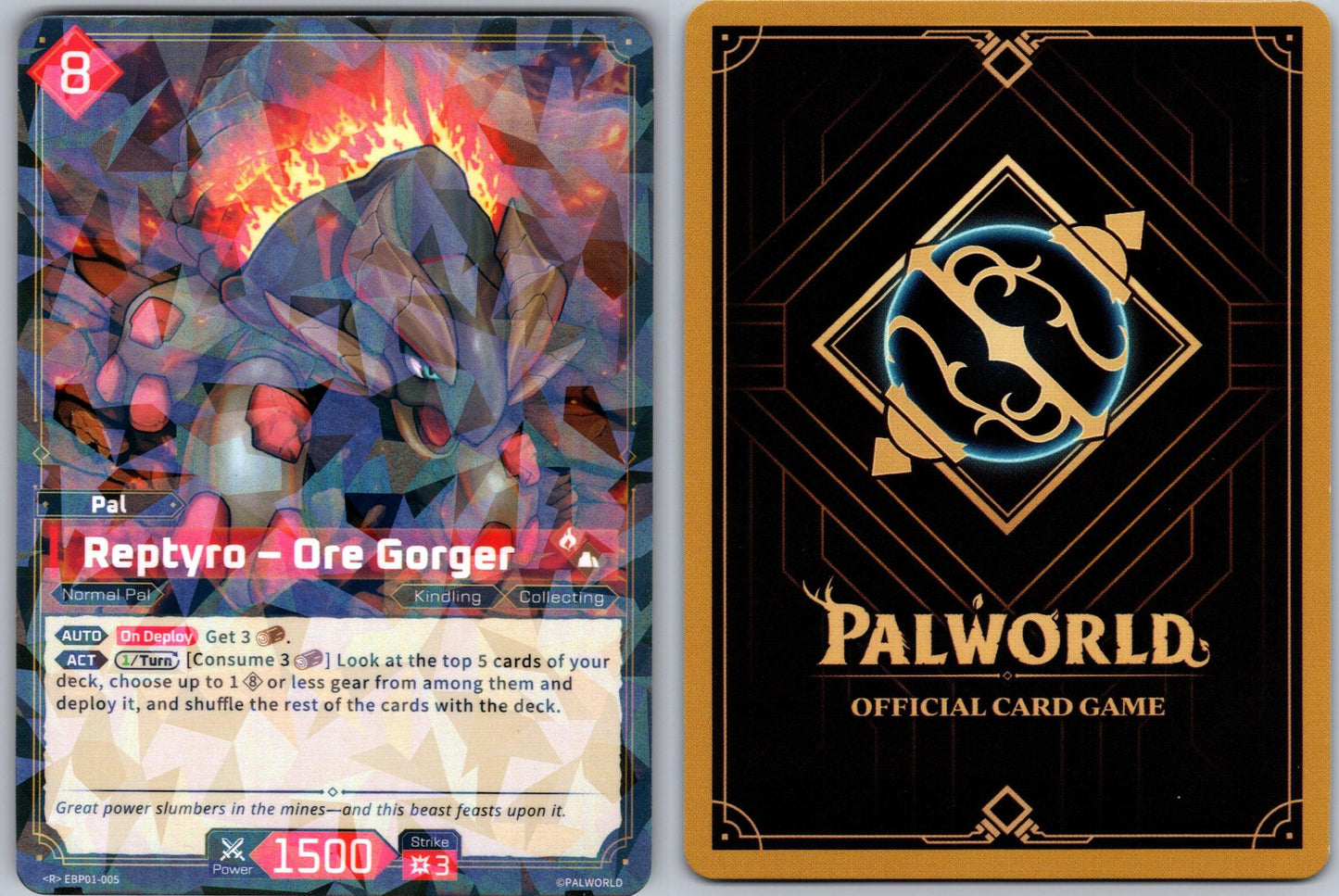 Reptyro – Ore Gorger EBP01-005 R Palworld Dawn of Palpagos Near Mint