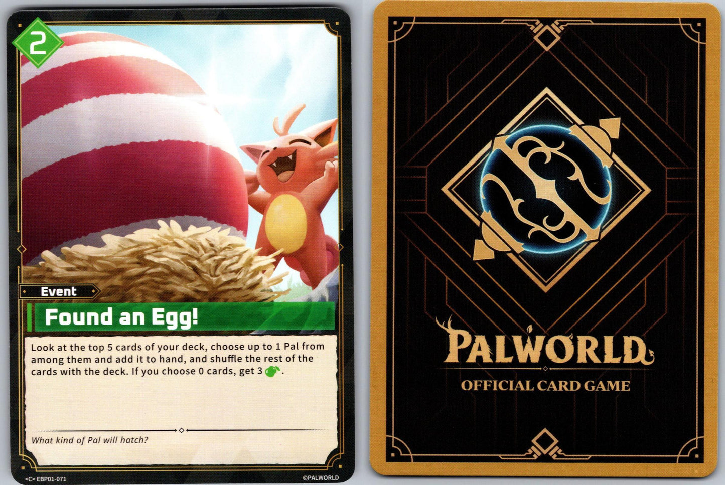 Found an Egg! EBP01-071 C Palworld Dawn of Palpagos Near Mint
