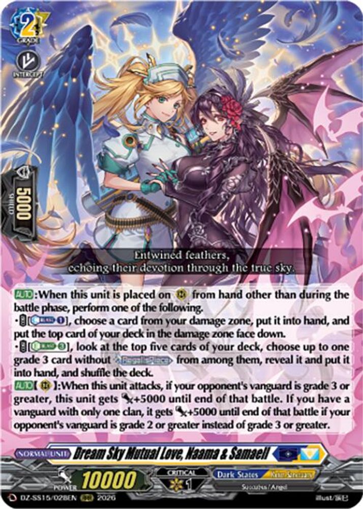 Dream Sky Mutual Love, Naama & Samaell DZ-SS15/028EN Cardfight!! Vanguard DZ-SS15: The Legendary Vanguards NM
