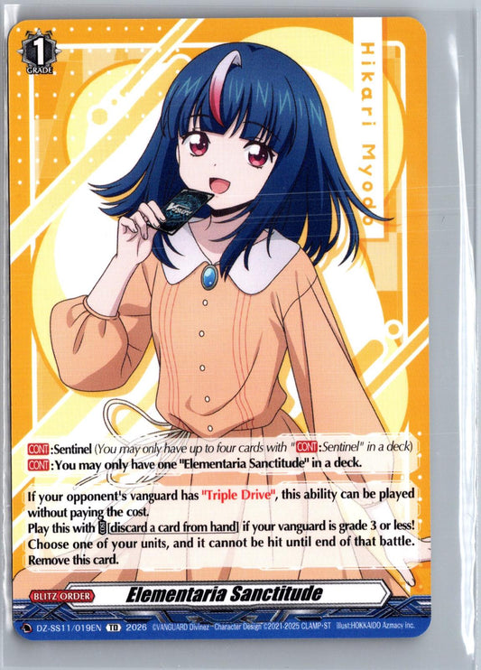 Elementaria Sanctitude DZ-SS11/019EN Cardfight!! Vanguard DZ-SS11: Master Deckset -Hikari Myodo- NM