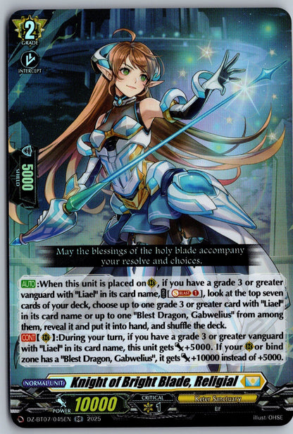 Knight of Bright Blade, Religial