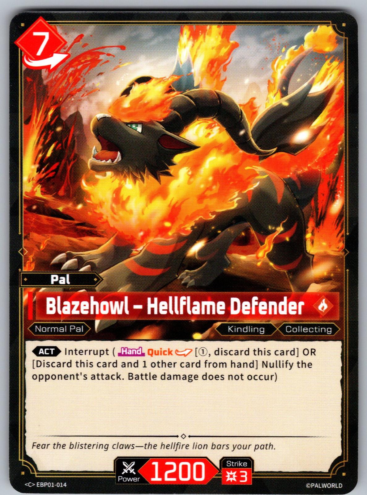 Blazehowl – Hellflame Defender EBP01-014 C Palworld Dawn of Palpagos Near Mint