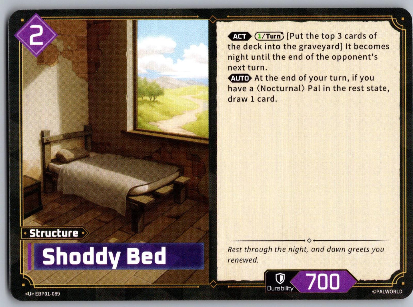 Shoddy Bed EBP01-089 U Palworld Dawn of Palpagos Near Mint