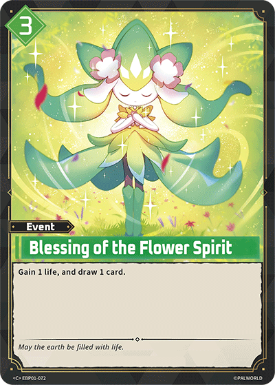 Blessing of the Flower Spirit EBP01-072 C Palworld Dawn of Palpagos Near Mint