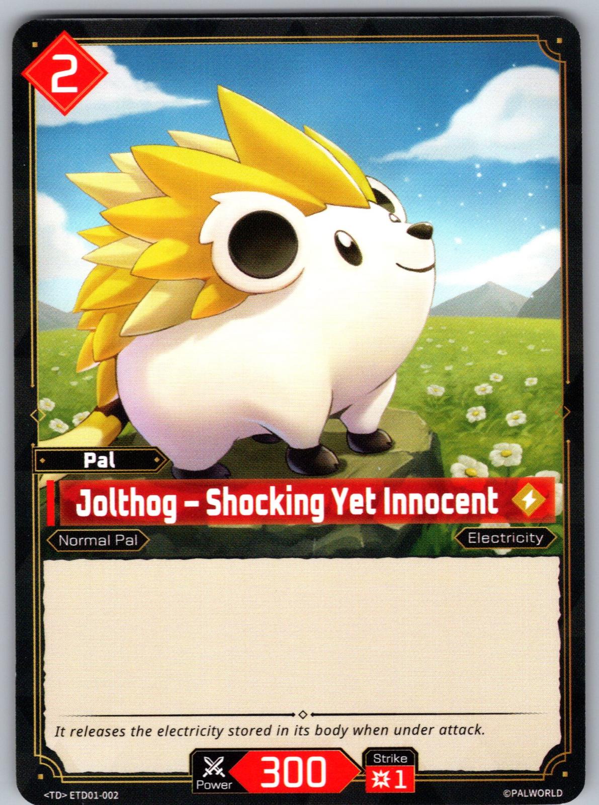Jolthog – Shocking Yet Innocent ETD01-002 Palworld TD "DoP Red Blue" NM