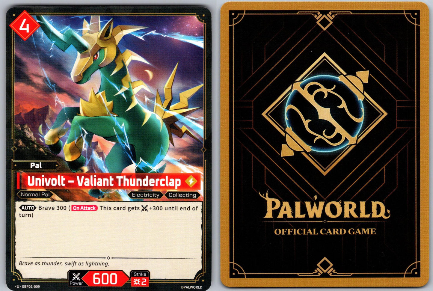 Univolt – Valiant Thunderclap EBP01-009 U Palworld Dawn of Palpagos Near Mint