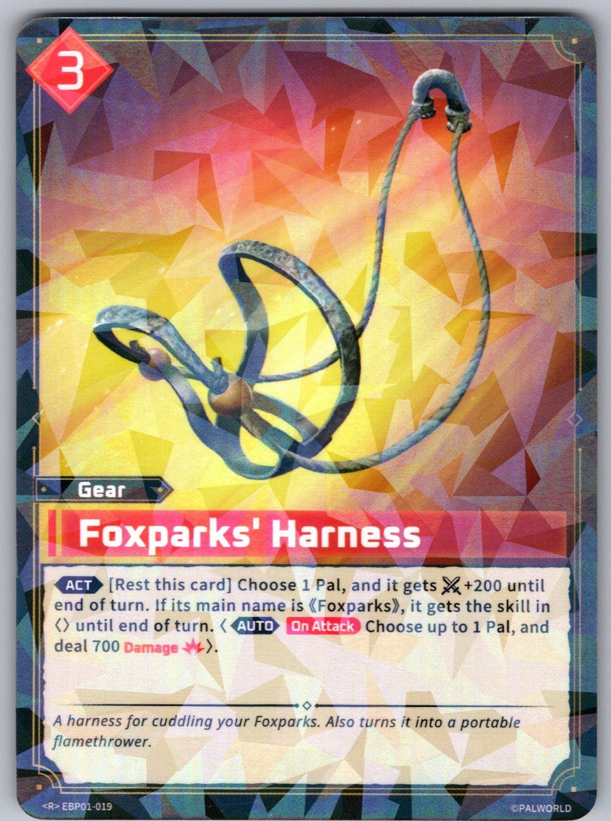 Foxparks' Harness EBP01-019 R Palworld Dawn of Palpagos Near Mint