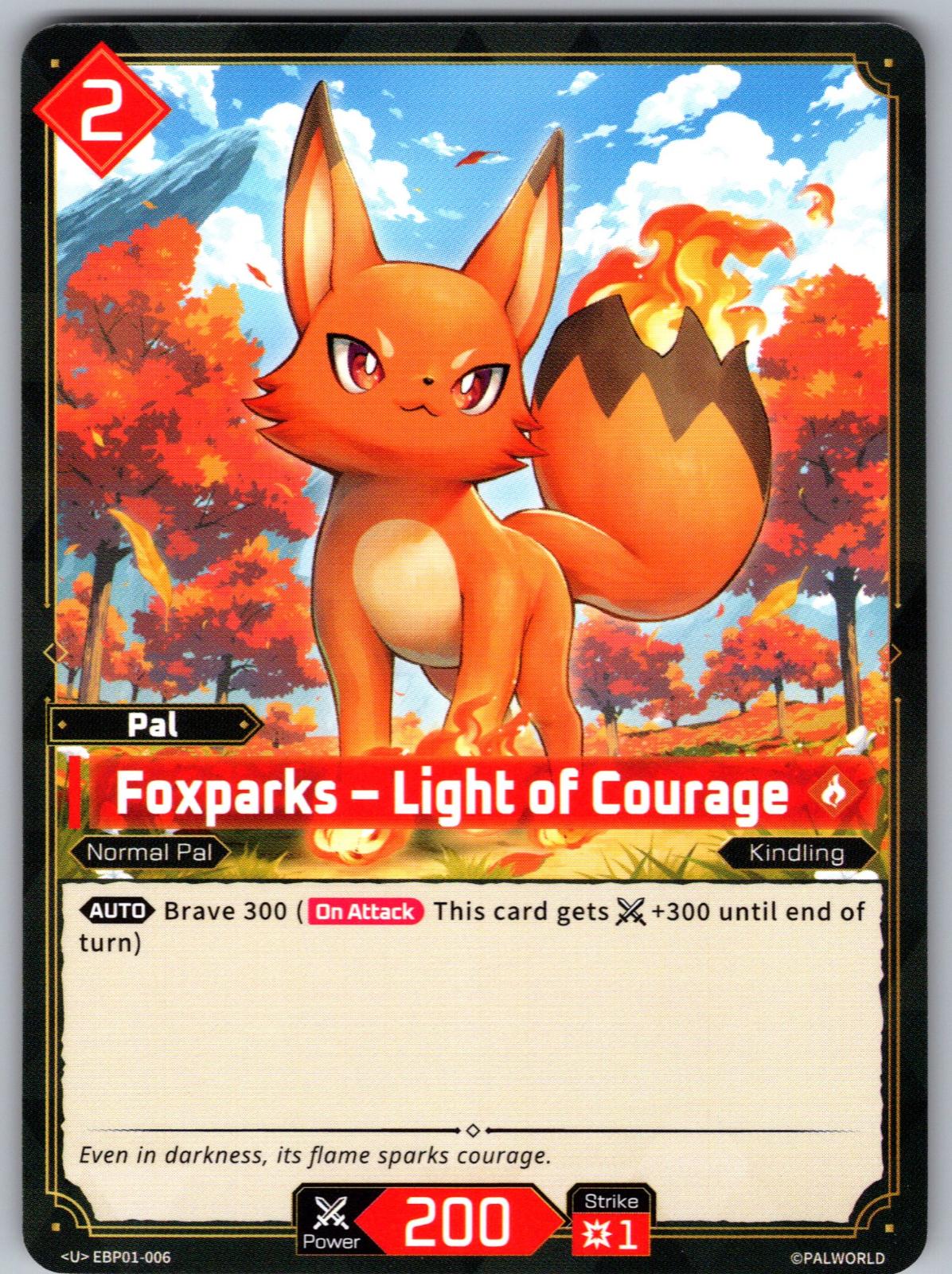 Foxparks – Light of Courage EBP01-006 U Palworld Dawn of Palpagos Near Mint