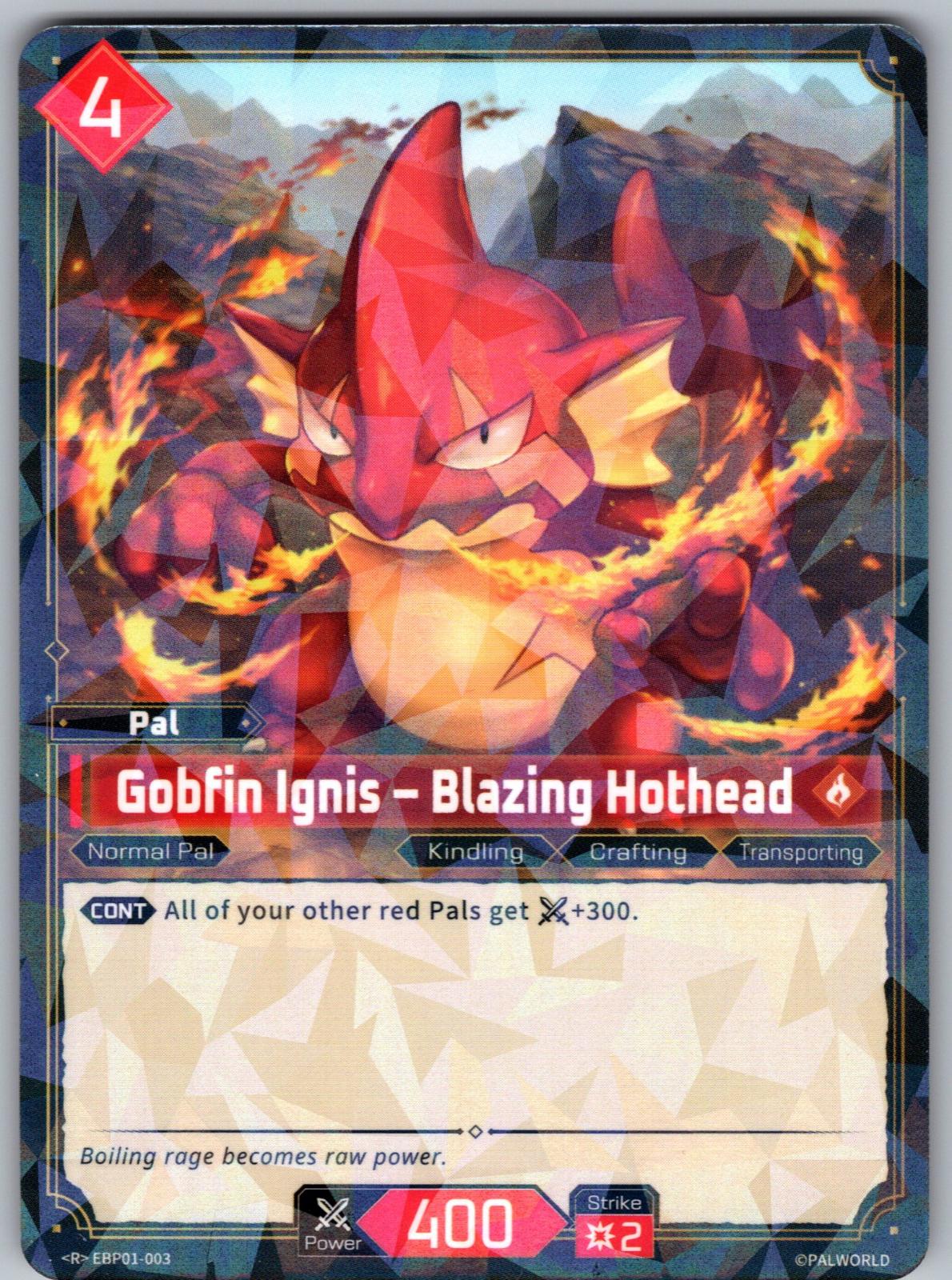Gobfin Ignis – Blazing Hothead EBP01-003 R Palworld Dawn of Palpagos Near Mint