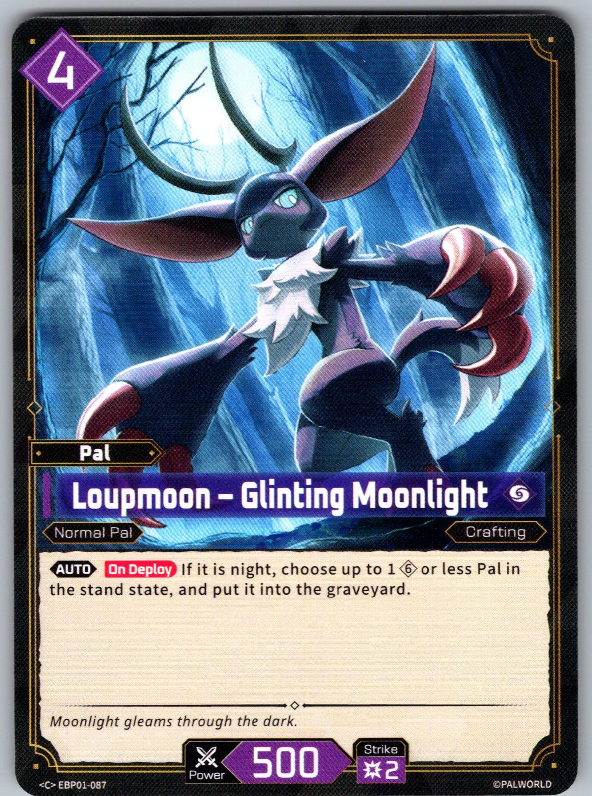 Loupmoon – Glinting Moonlight EBP01-087 C Palworld Dawn of Palpagos Near Mint