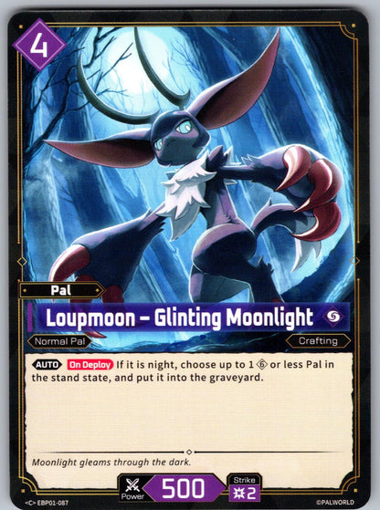 Loupmoon – Glinting Moonlight EBP01-087 C Palworld Dawn of Palpagos Near Mint