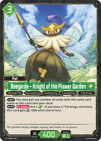 Beegarde – Knight of the Flower Garden EBP01-061 C Palworld Dawn of Palpagos NM