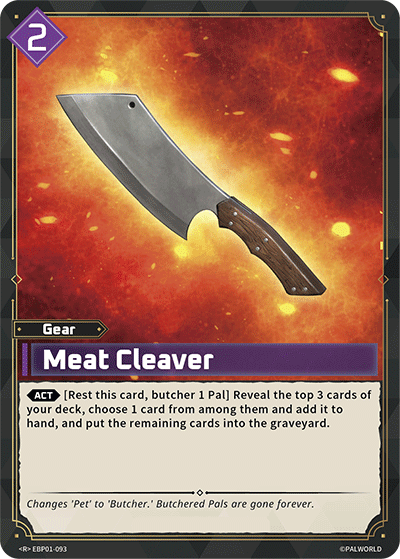 Meat Cleaver EBP01-093 R Palworld Dawn of Palpagos Near Mint