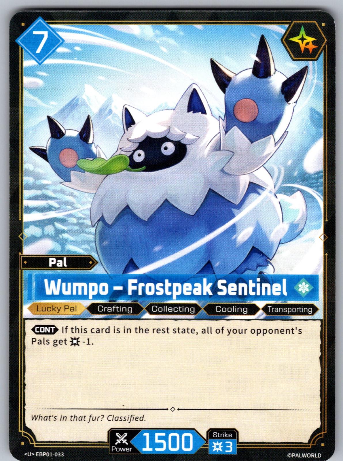 Wumpo – Frostpeak Sentinel EBP01-033 U Palworld Dawn of Palpagos Near Mint