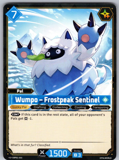 Wumpo – Frostpeak Sentinel EBP01-033 U Palworld Dawn of Palpagos Near Mint