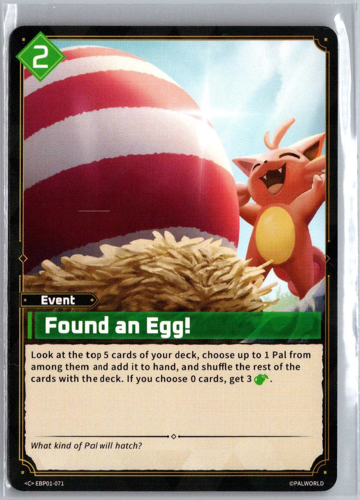 Found an Egg! EBP01-071 C Dawn of Palpagos Near Mint