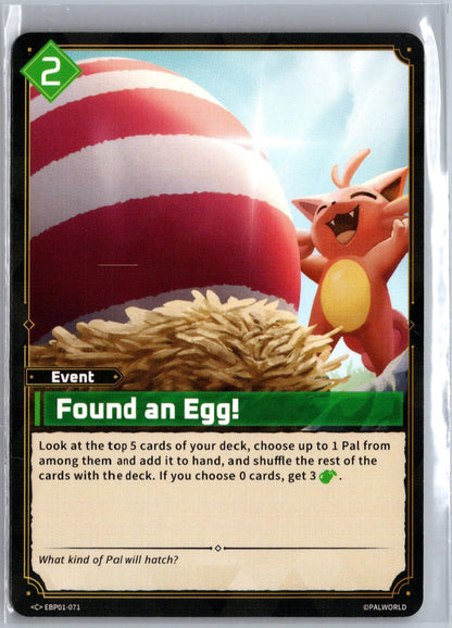 Found an Egg! EBP01-071 C Dawn of Palpagos Near Mint