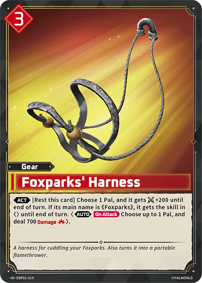 Foxparks' Harness EBP01-019 R Palworld Dawn of Palpagos Near Mint