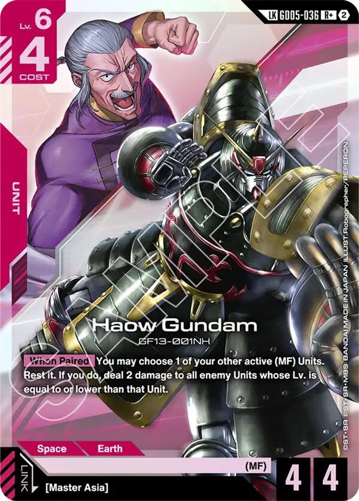 Haow Gundam (R+) (Link Rare) GD05-036 R+ Freedom Ascension Holo Near Mint