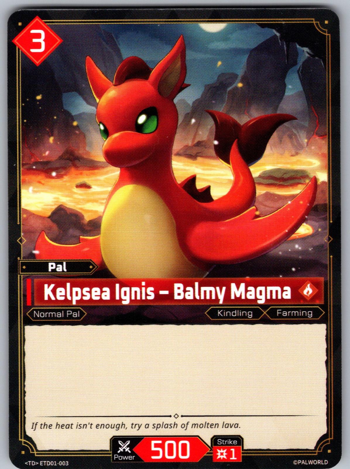 Kelpsea Ignis – Balmy Magma ETD01-003 Palworld TD "Dawn of Palpagos Red・Blue" NM