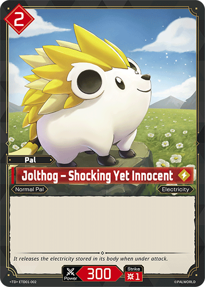 Jolthog – Shocking Yet Innocent ETD01-002 Palworld TD "DoP Red Blue" NM
