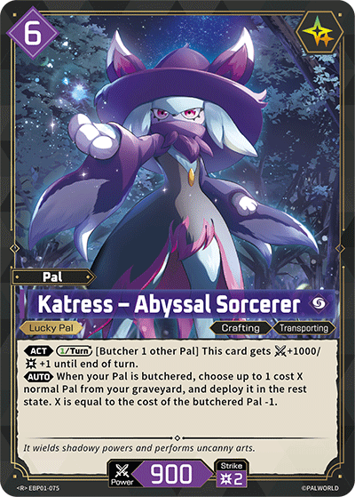 Katress – Abyssal Sorcerer EBP01-075 R Palworld Dawn of Palpagos Near Mint