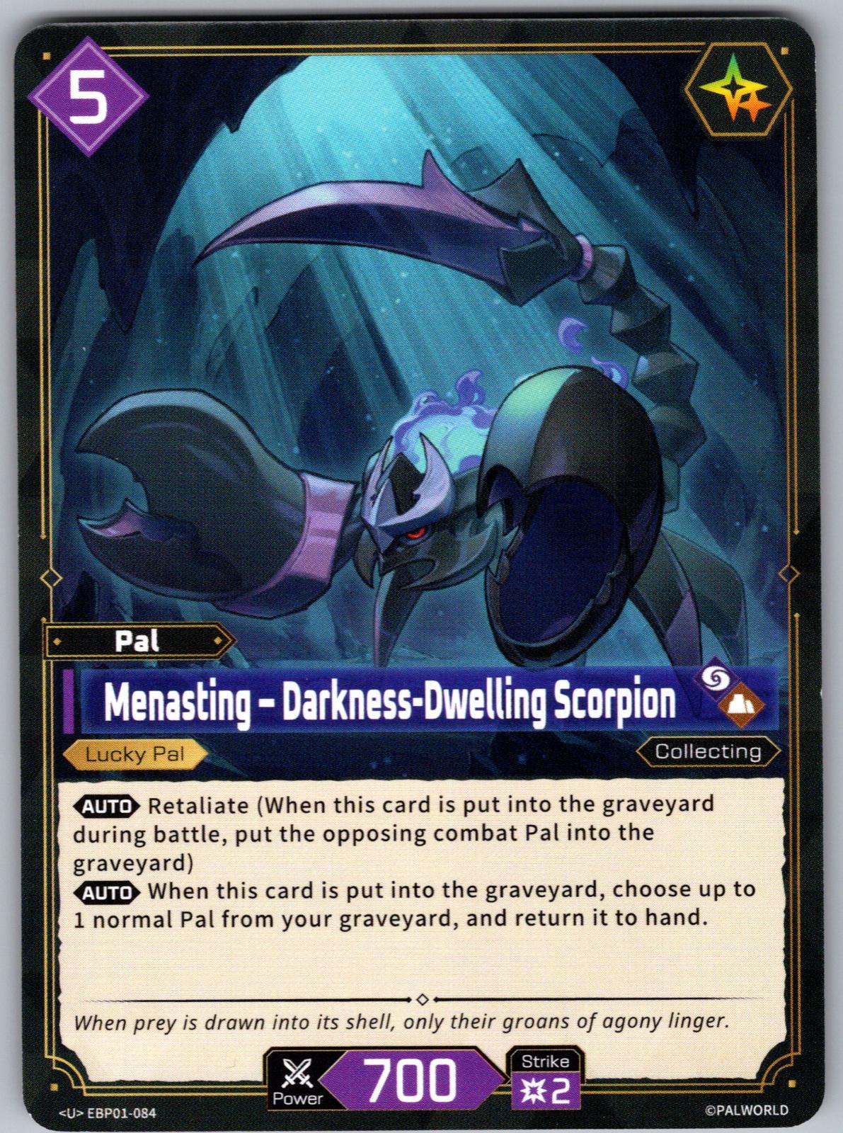 Menasting – Darkness-Dwelling Scorpion EBP01-084 U Palworld Dawn of Palpagos NM