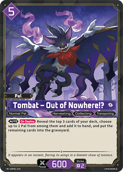 Tombat – Out of Nowhere!? EBP01-076 R Palworld Dawn of Palpagos Near Mint