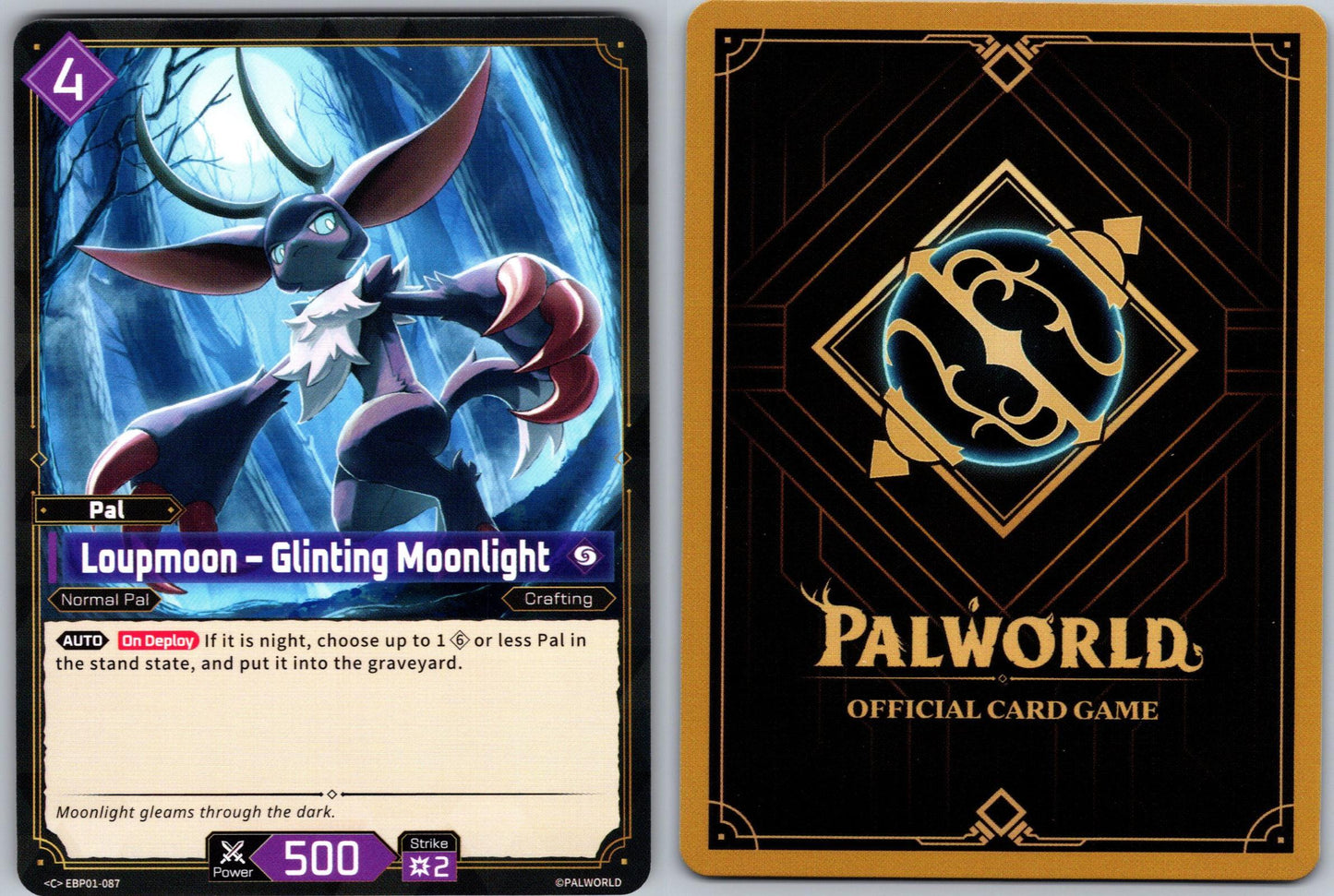 Loupmoon – Glinting Moonlight EBP01-087 C Palworld Dawn of Palpagos Near Mint
