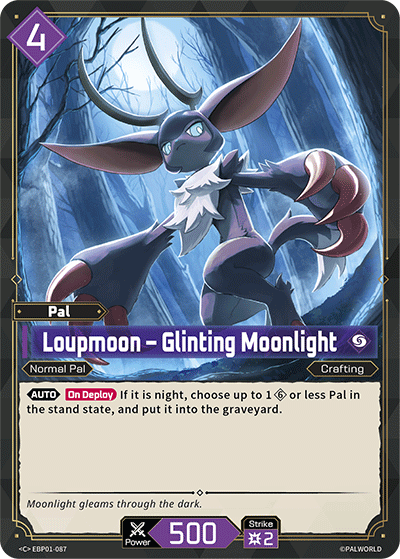 Loupmoon – Glinting Moonlight EBP01-087 C Dawn of Palpagos Near Mint