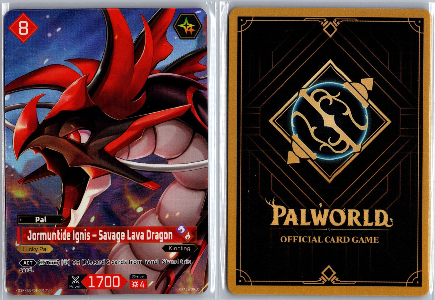Jormuntide Ignis – Savage Lava Dragon EBP01-001OSR Palworld Dawn of Palpagos NM