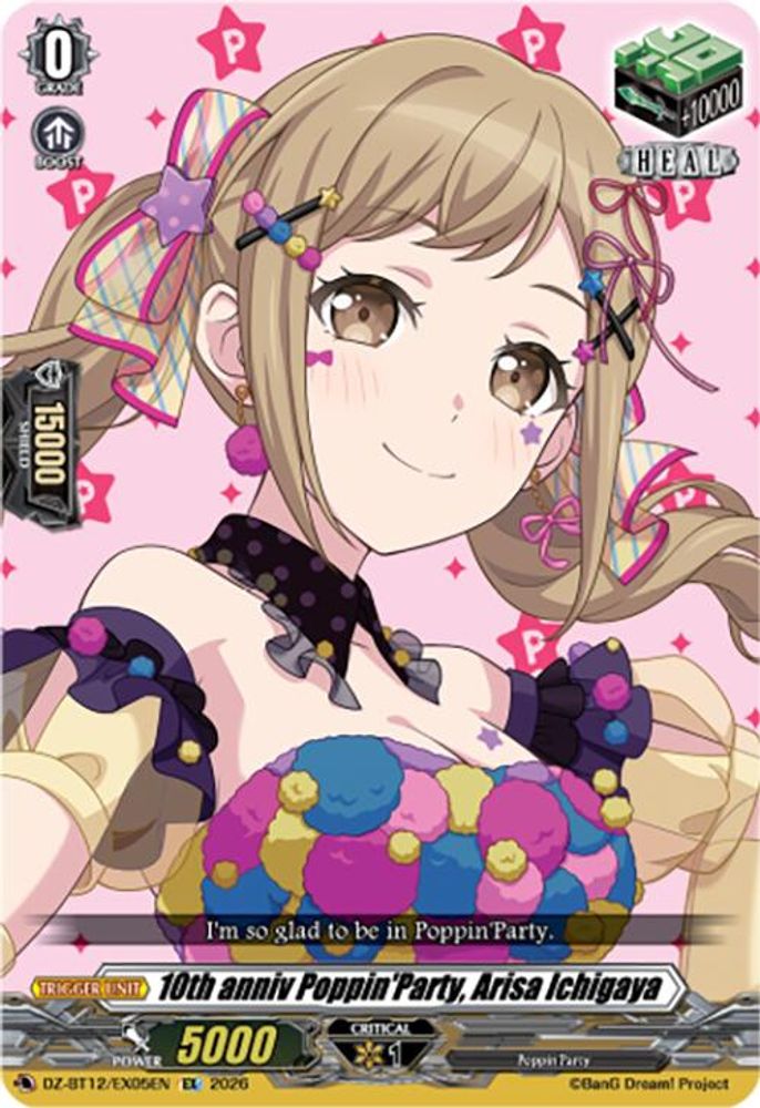 10th anniv Poppin'Party, Arisa Ichigaya DZ-BT12/EX05EN Cardfight!! Vanguard DZ-BT12: Chasm of Lost Souls NM