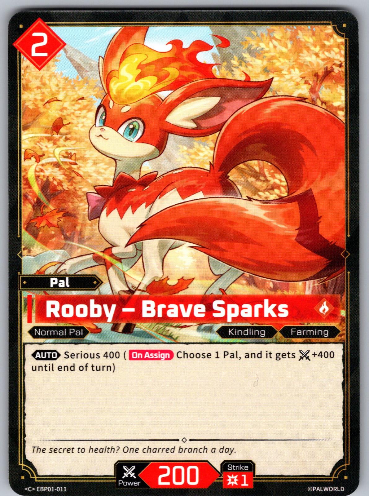 Rooby – Brave Sparks EBP01-011 C Palworld Dawn of Palpagos Near Mint