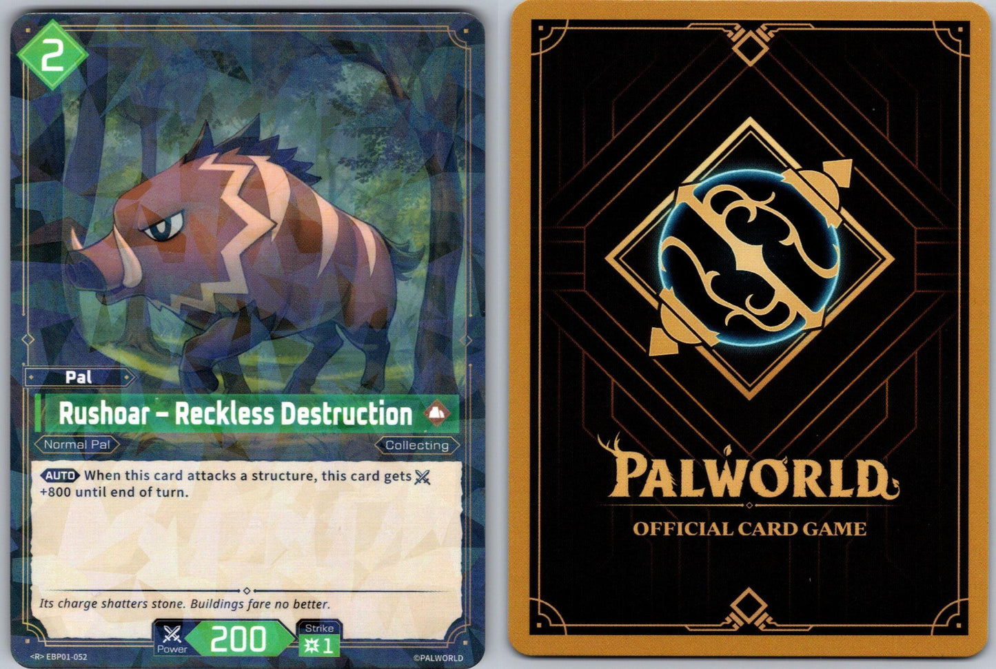 Rushoar – Reckless Destruction EBP01-052 R Palworld Dawn of Palpagos Near Mint