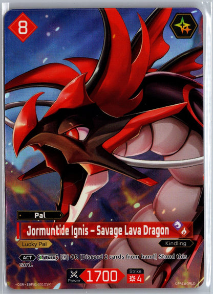Jormuntide Ignis – Savage Lava Dragon EBP01-001OSR Palworld Dawn of Palpagos NM