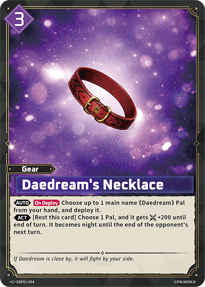 Daedream's Necklace EBP01-094 C Palworld Dawn of Palpagos Near Mint