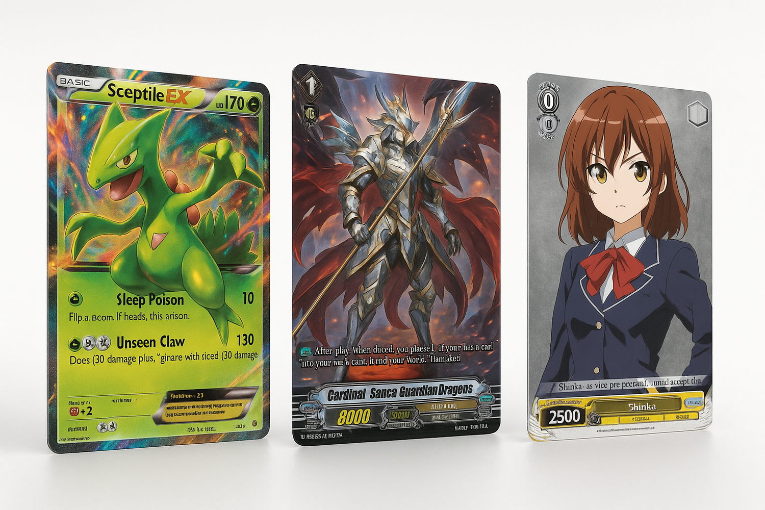 Single cards from TCGs: Pokemon, Cardfight Vanguard, Weiss Schwarz